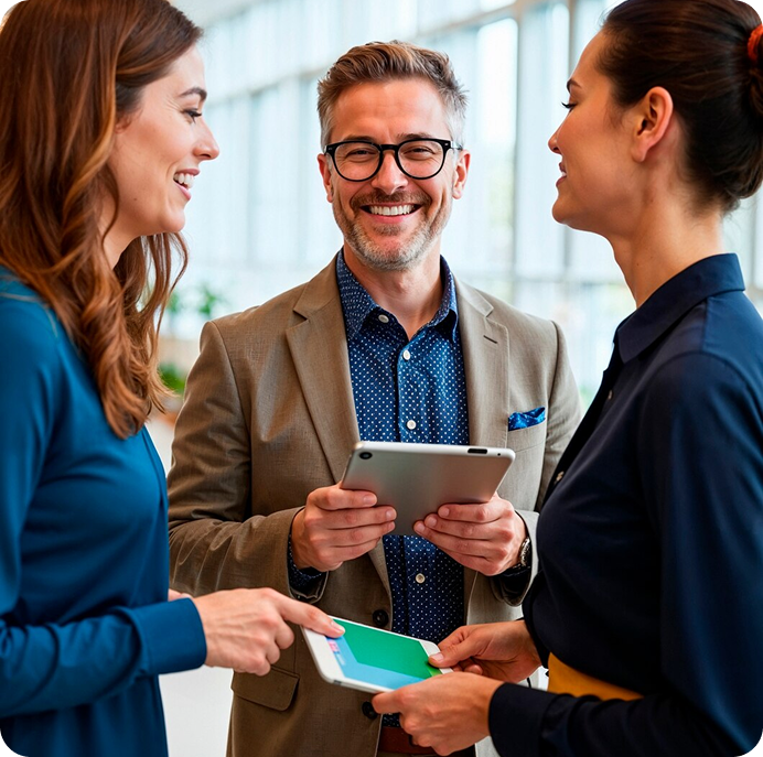 Business people discussion